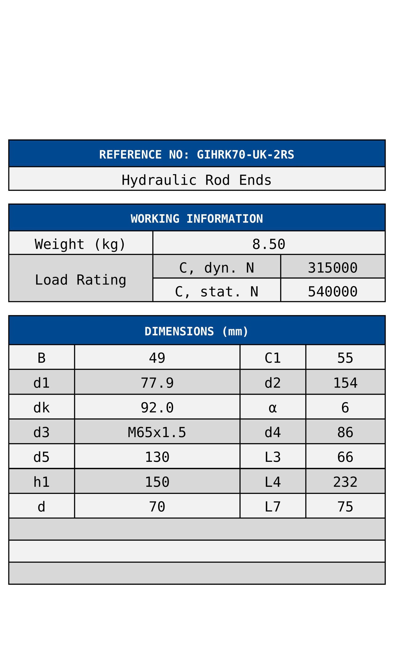 GIHRK70-UK-2RS ZEN